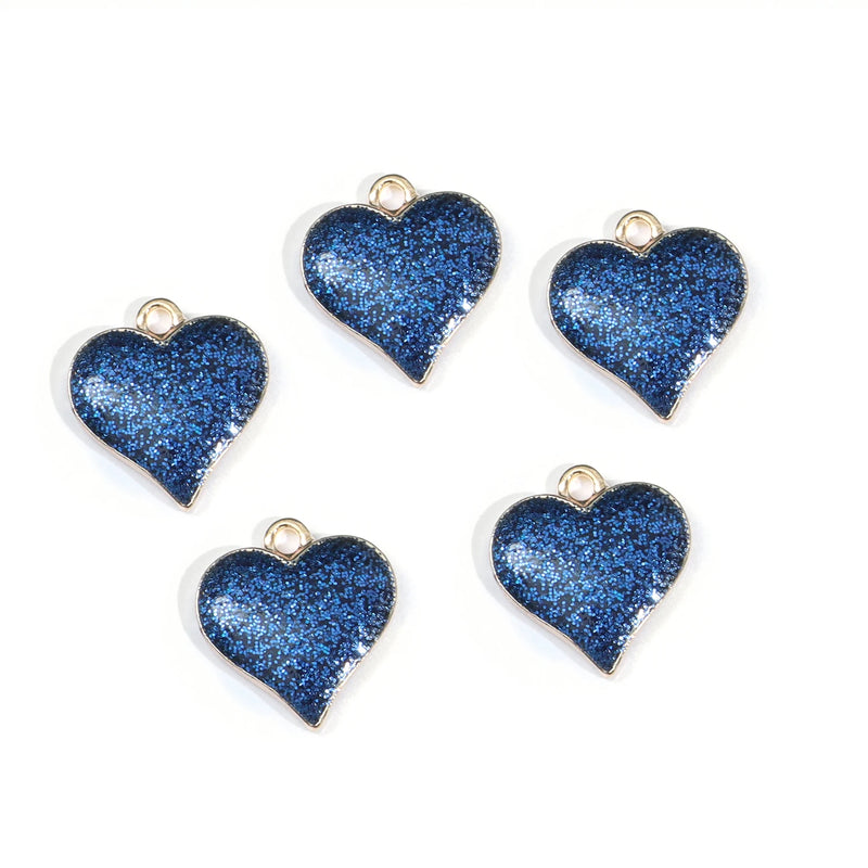Mystical Case Enamel Heart Charms | Red & Pink Drip Pendants for DIY Jewellery & Accessories (5-Pack)
