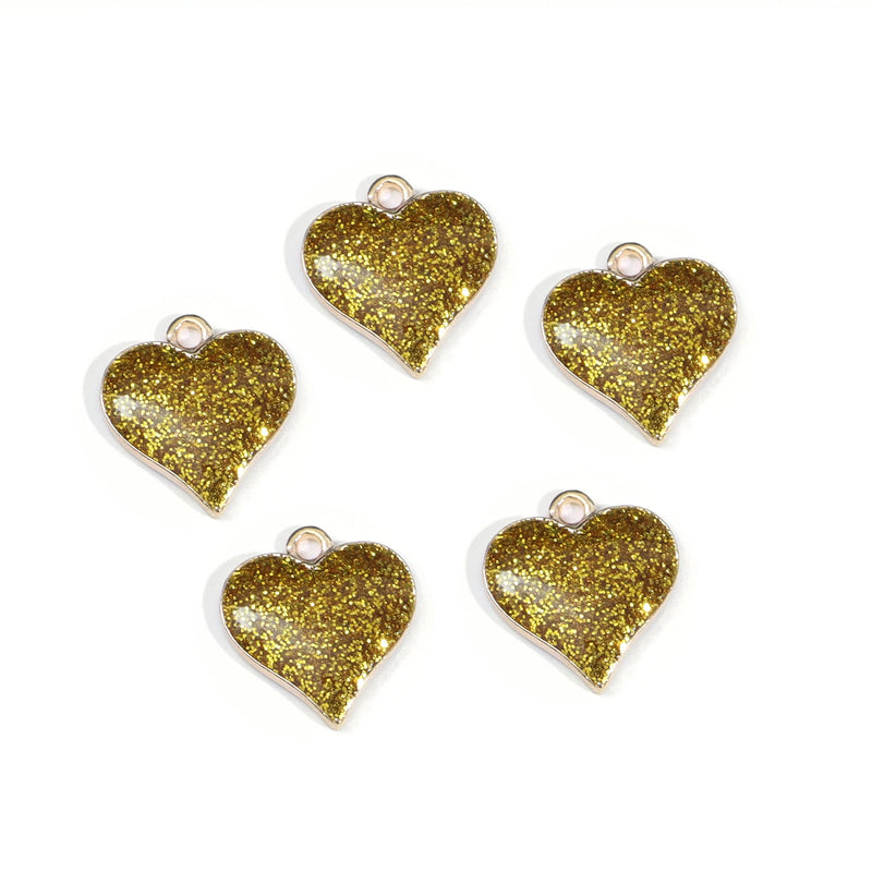 Mystical Case Enamel Heart Charms | Red & Pink Drip Pendants for DIY Jewellery & Accessories (5-Pack)