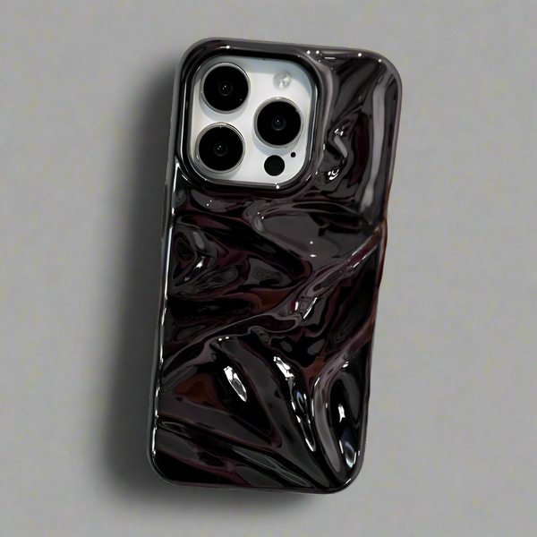 Mystical Case Luxury Electroplate 3D Wrinkle Phone Case | Elegant Purple Water Ripple Design for iPhone