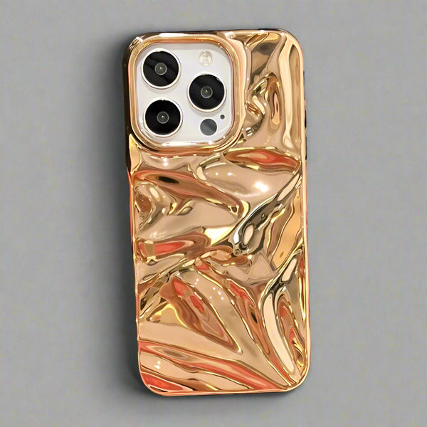 Mystical Case Luxury Electroplate 3D Wrinkle Phone Case | Elegant Purple Water Ripple Design for iPhone